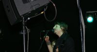 Bassist auf grün beleuchteter Bühne, Quelle: DTF