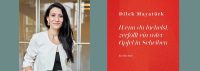 Ein lächelndes Fotoporträt von Dilek Mayatürk & der rote Cover ihres Buches „Wenn du lächelst, zerfällt ein roter Apfel in Scheiben“ mit weißer Titelschrift, Quelle: Literaturhaus Stuttgart, Fotograf/in: Julia Baier
