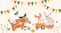 Quelle: Canva Bunte Girlanden und Tiere, Quelle: Canva