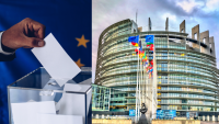 Wahlurne und Parlamentsgebäude der Europäischen Union, Quelle: Canva