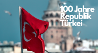 Türkische Flagge, im Hintergrund der Galataturm, Quelle: Canva